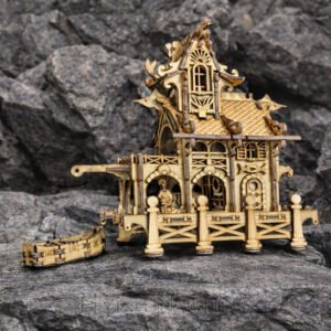 Handcrafted wooden viking fairy house by Flying Nautilus