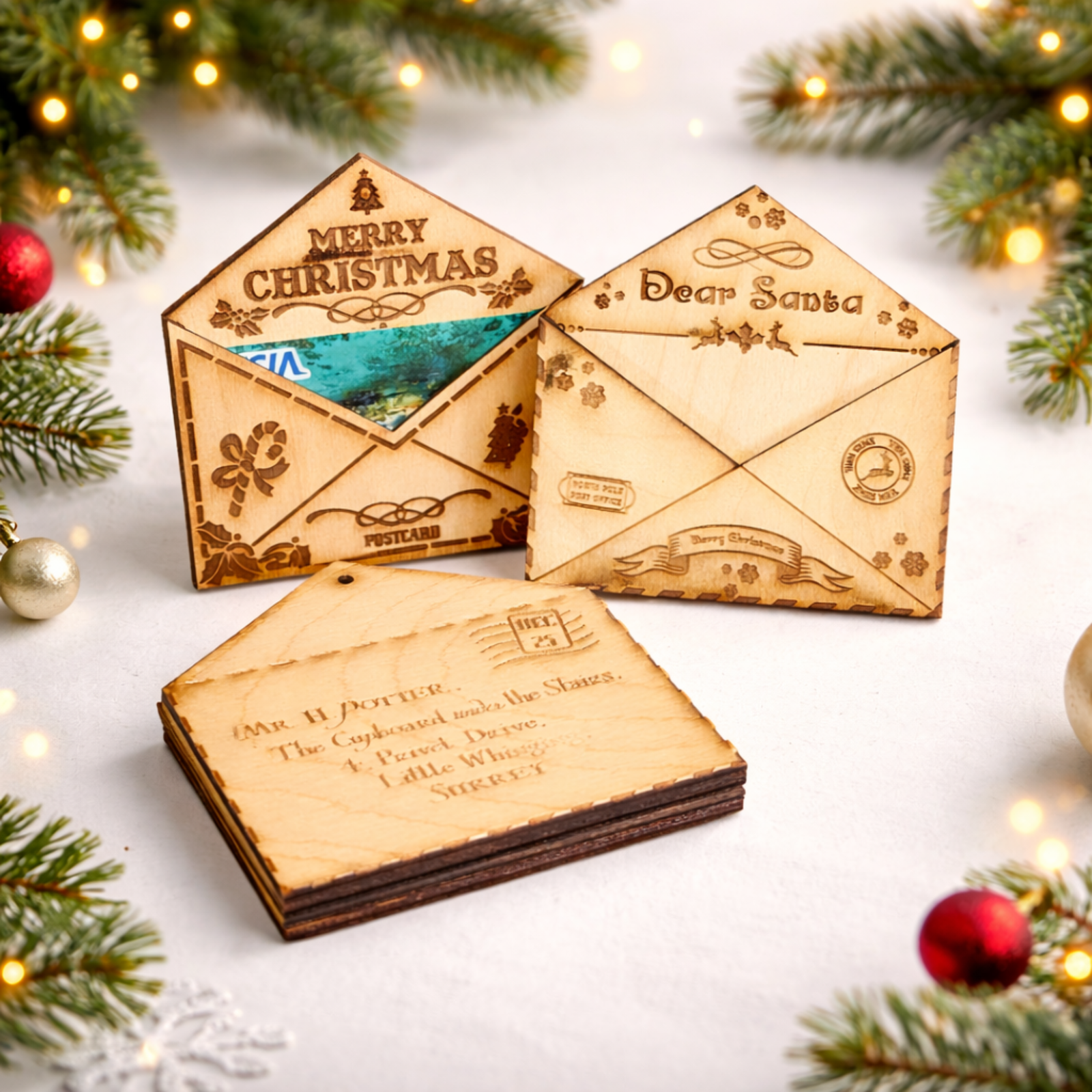 A Letter From Christmas — Wood Envelope Christmas Ornament